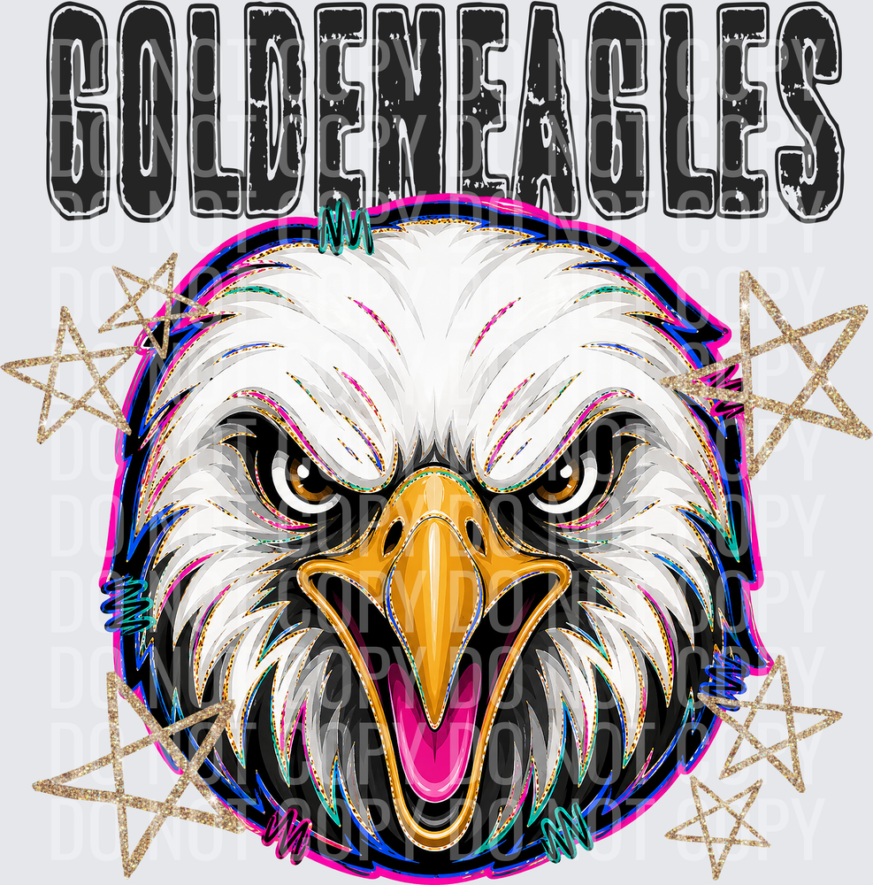 KayndiDesigns 08.26 Grunge Varsity Golden Eagles
