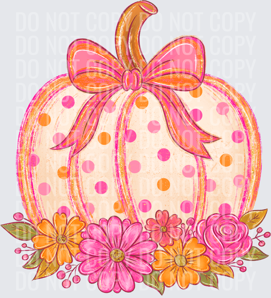 Pink Floral Pumpkin
