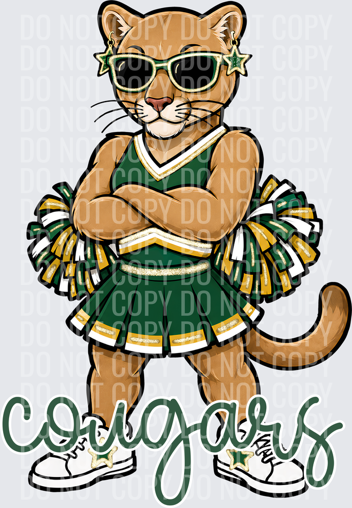 Cougars Cheer Green Gold