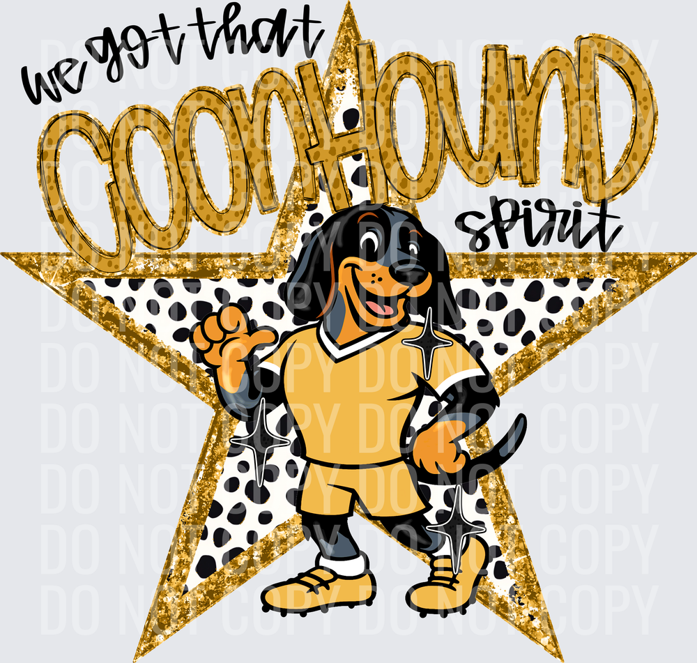 KayndiDesigns 09.26 We Got That Spirit Coonhound Gold