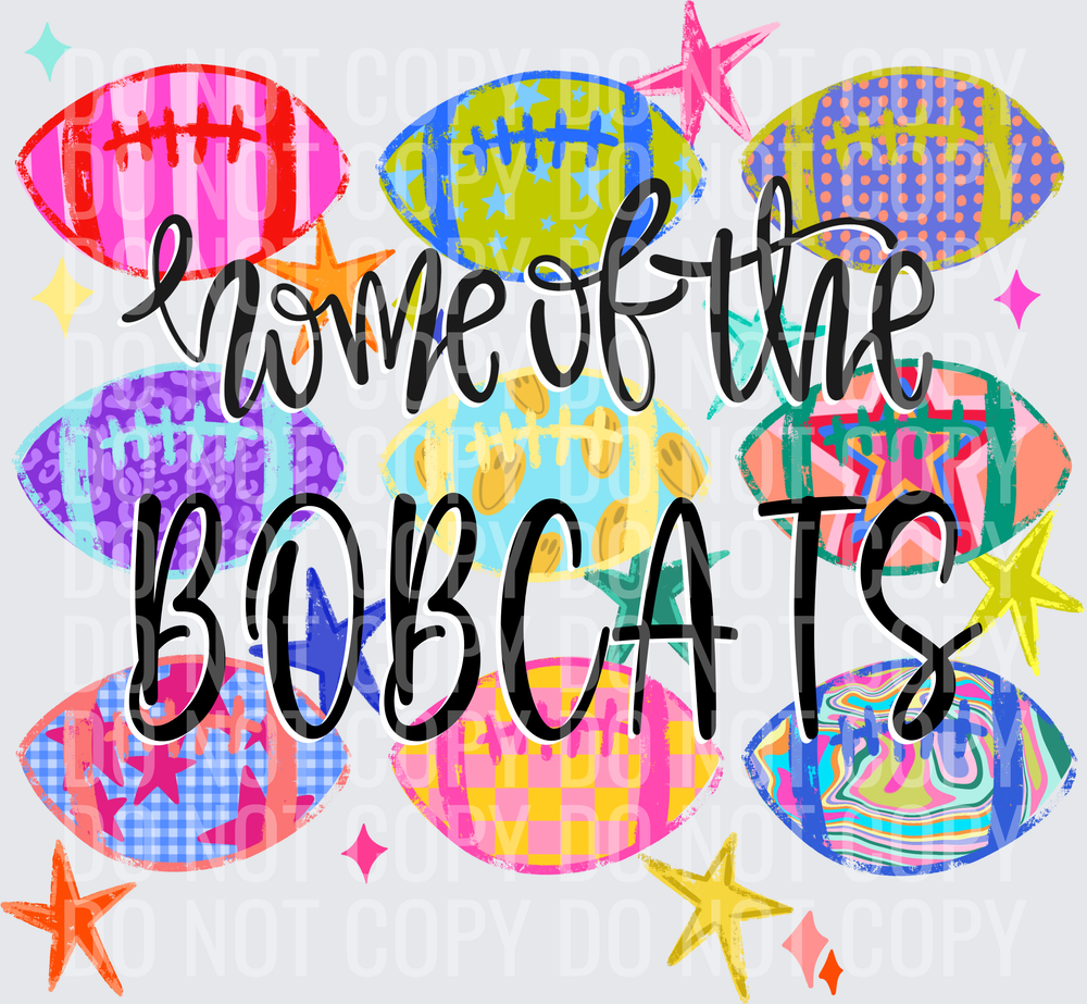BOBCATS Neon Football Collage