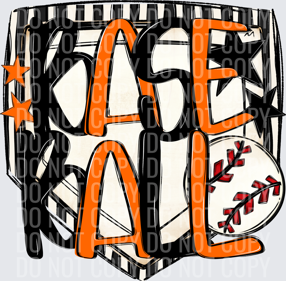 Baseball Base Black Orange