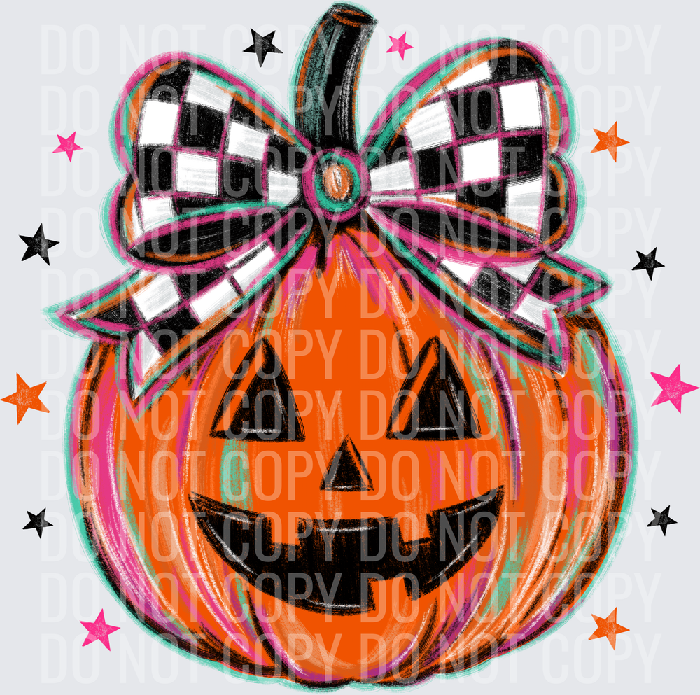 Girly Checker Pumpkin