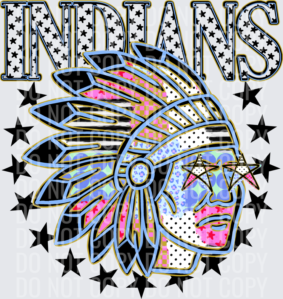 KayndiDesigns 09.26 Patchwork Varisty Stars Indians