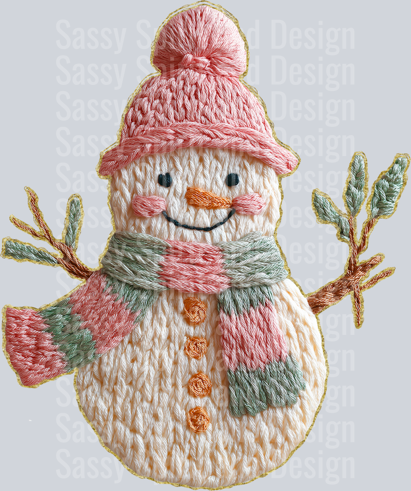 French Knot SNOWMAN