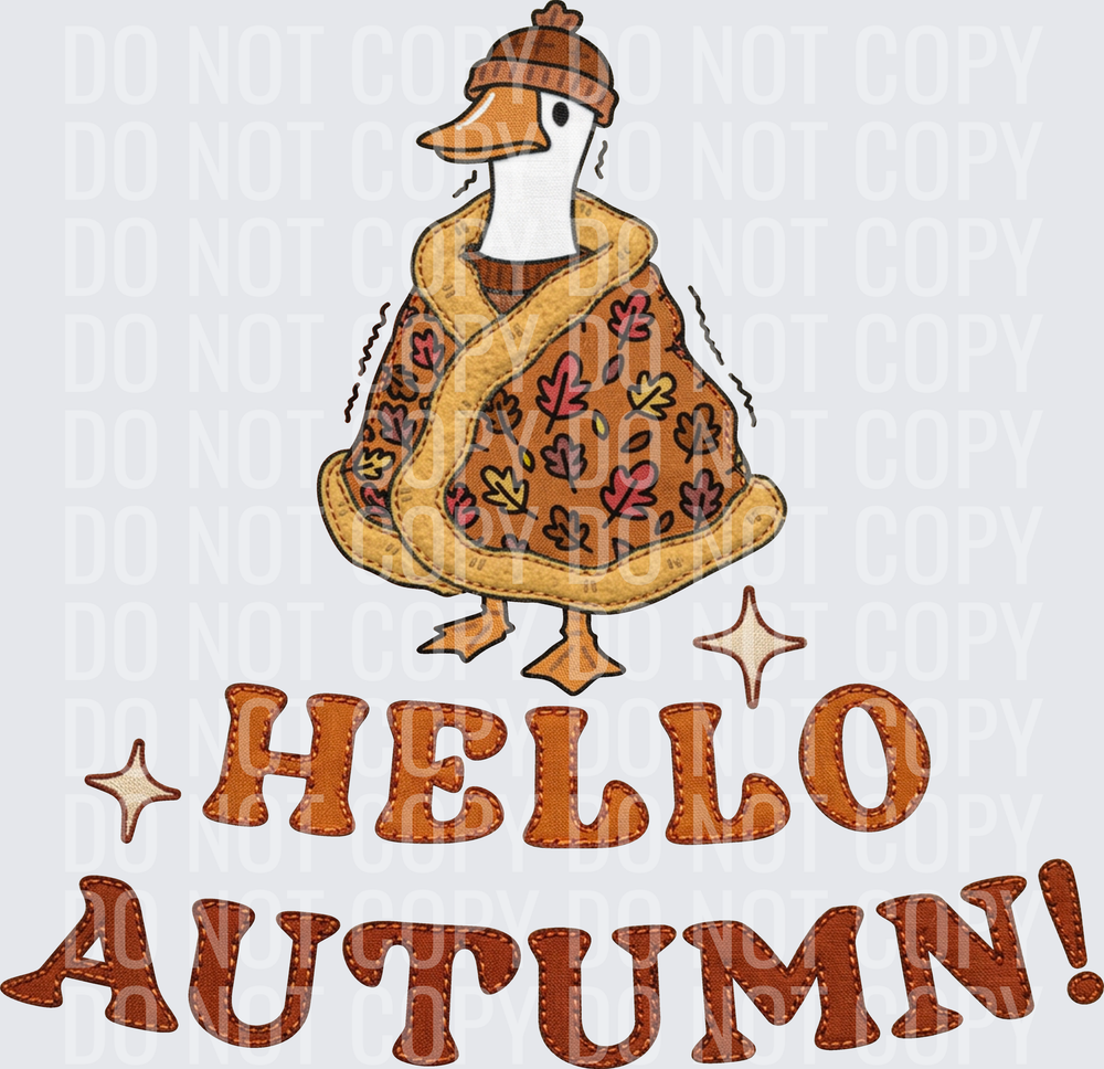 hello autumn goose faux emb hwds