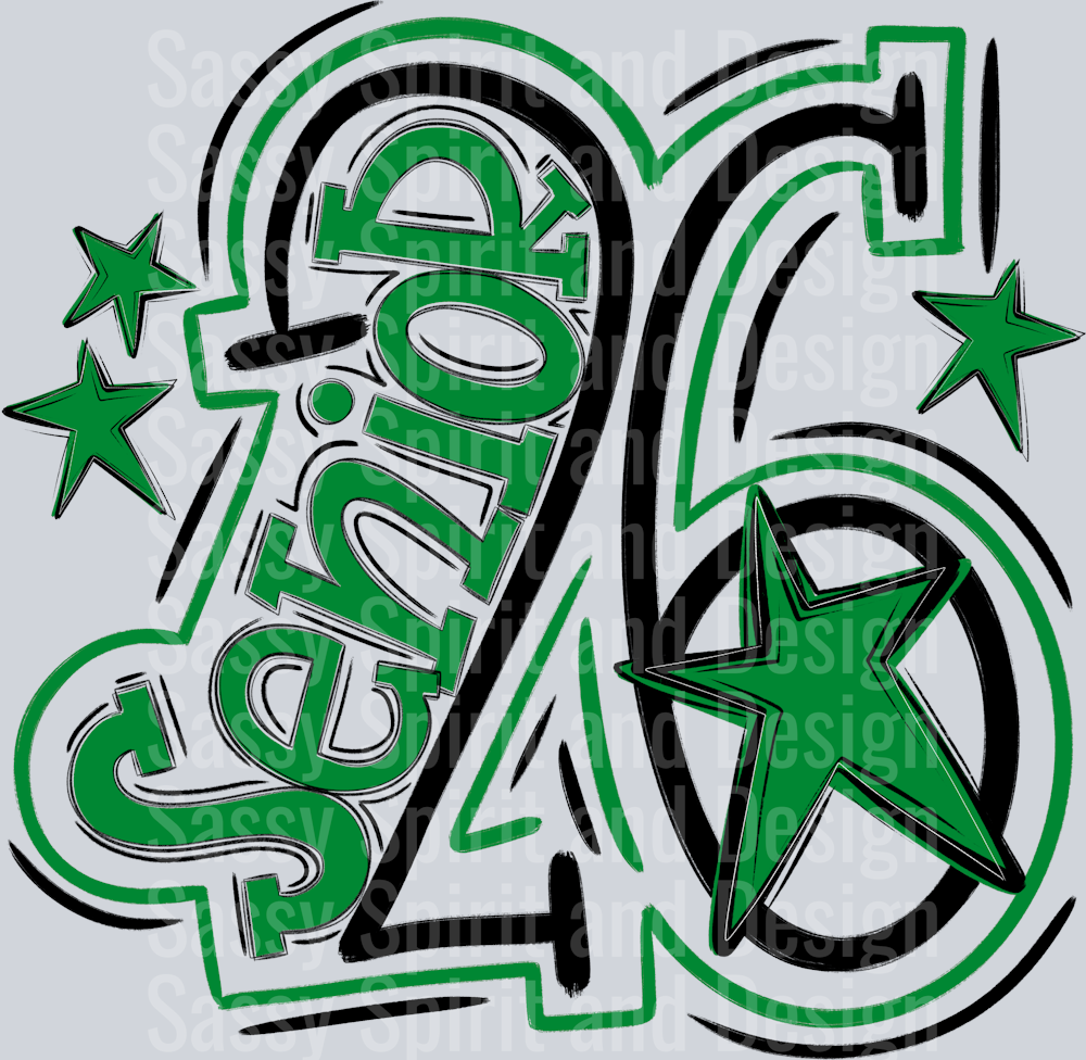 Senior 2026 Black Kelly Green