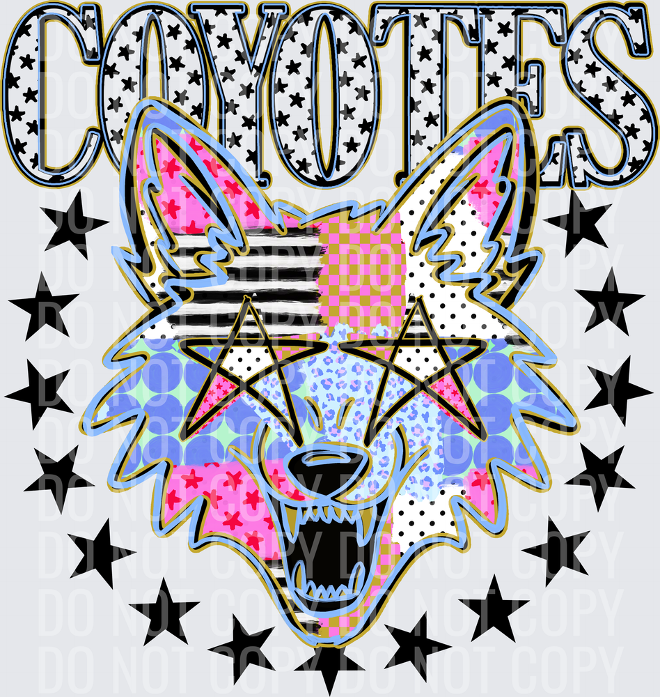 KayndiDesigns 09.26 Patchwork Varisty Stars Coyotes
