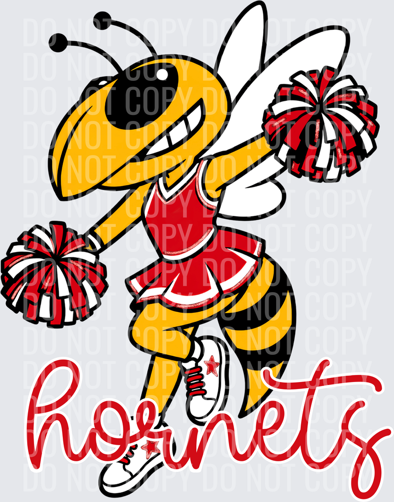Hornets Cheer Red White Blk