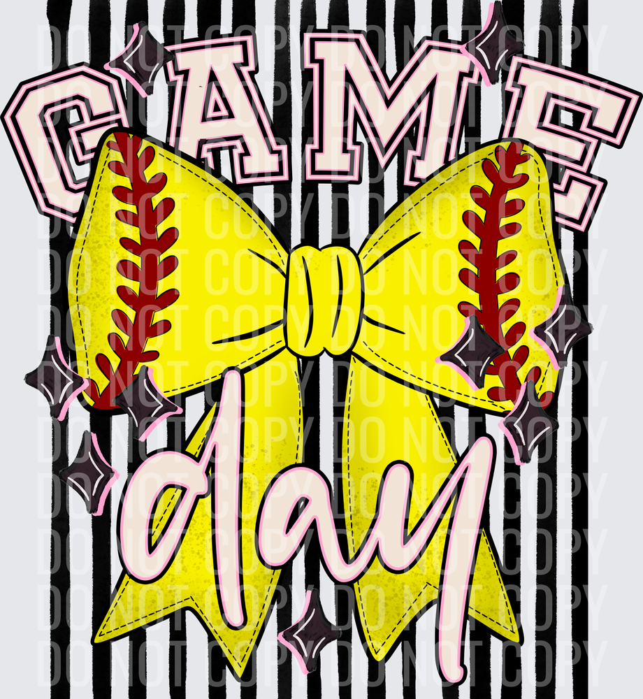 KayndiDesigns 05.26 Game Day Softball Bow Black