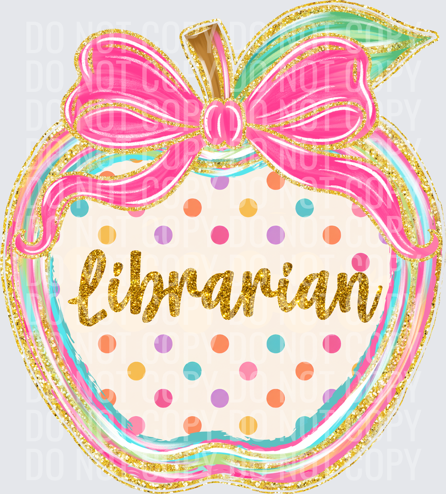 Librarian polka dot apple