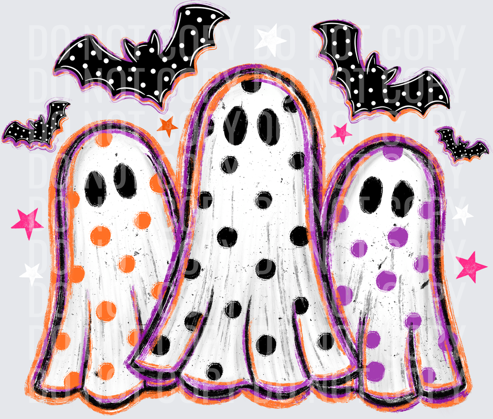 Polka Dot Ghost Trio WHITE STARS