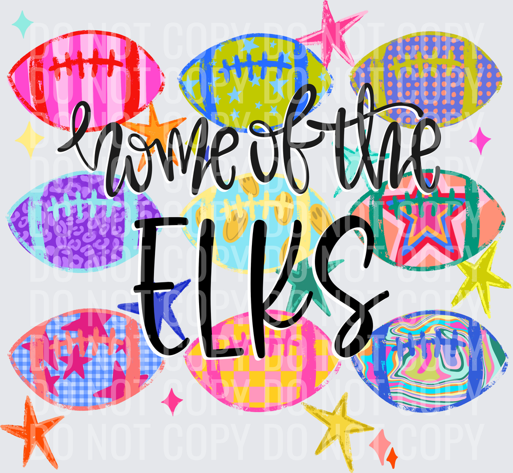ELKS Neon Football Collage