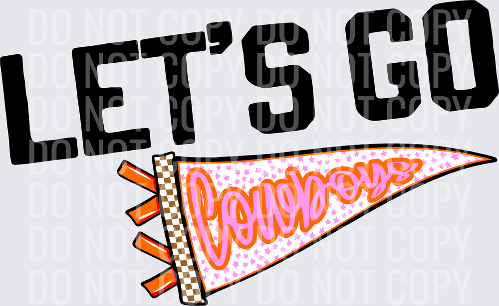KayndiDesigns 05.26 Pendant Flag Let_s Go Cowboys