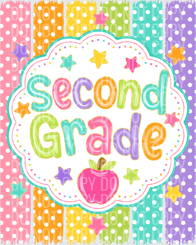 Second Grade Striped Polka Dots