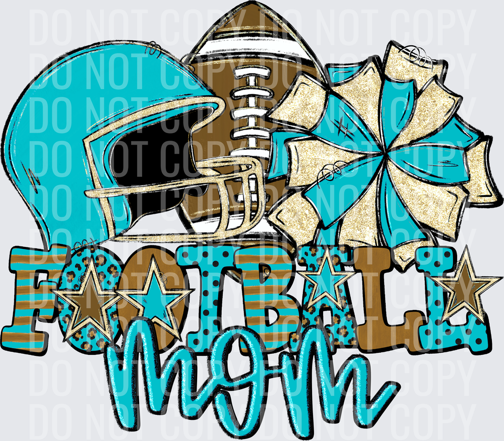 KayndiDesigns 08.26 Football Mom Turquoise