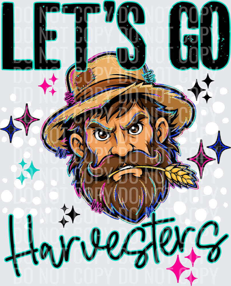LETS GO MASCOTS HARVESTERS