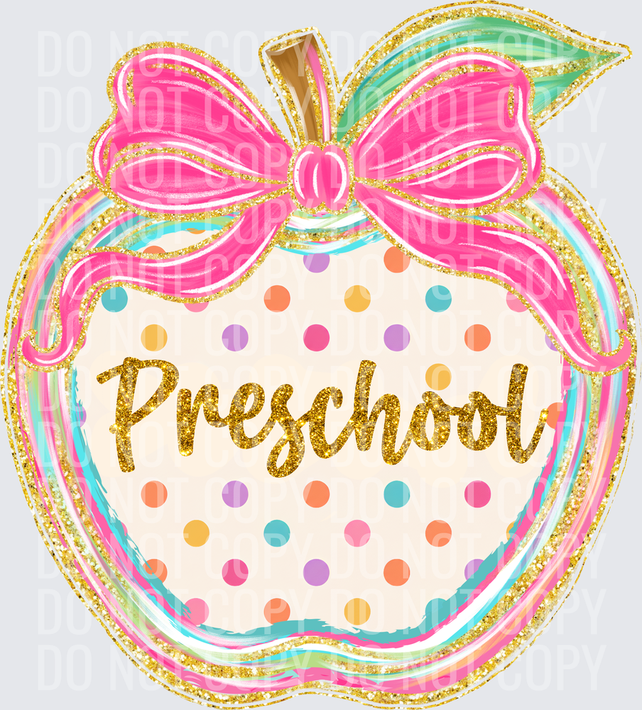 Preschool polka dot apple