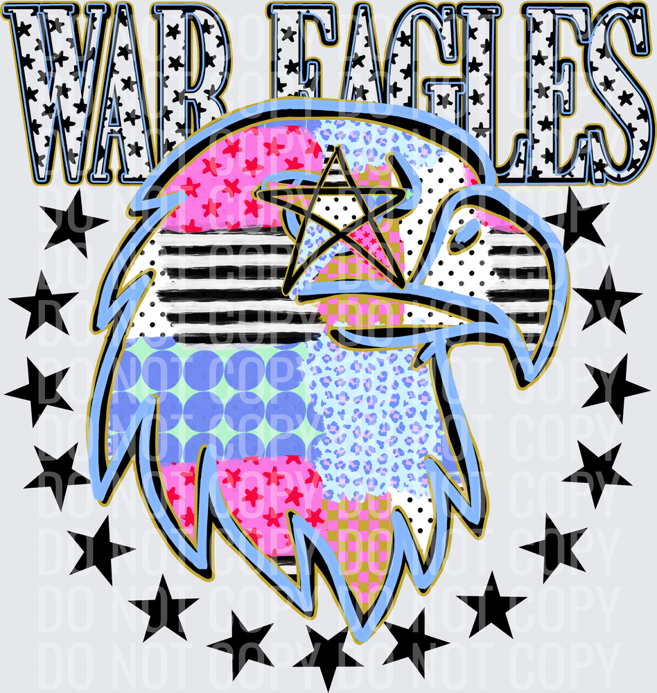 KayndiDesigns 09.26 Patchwork Varisty Stars War Eagles