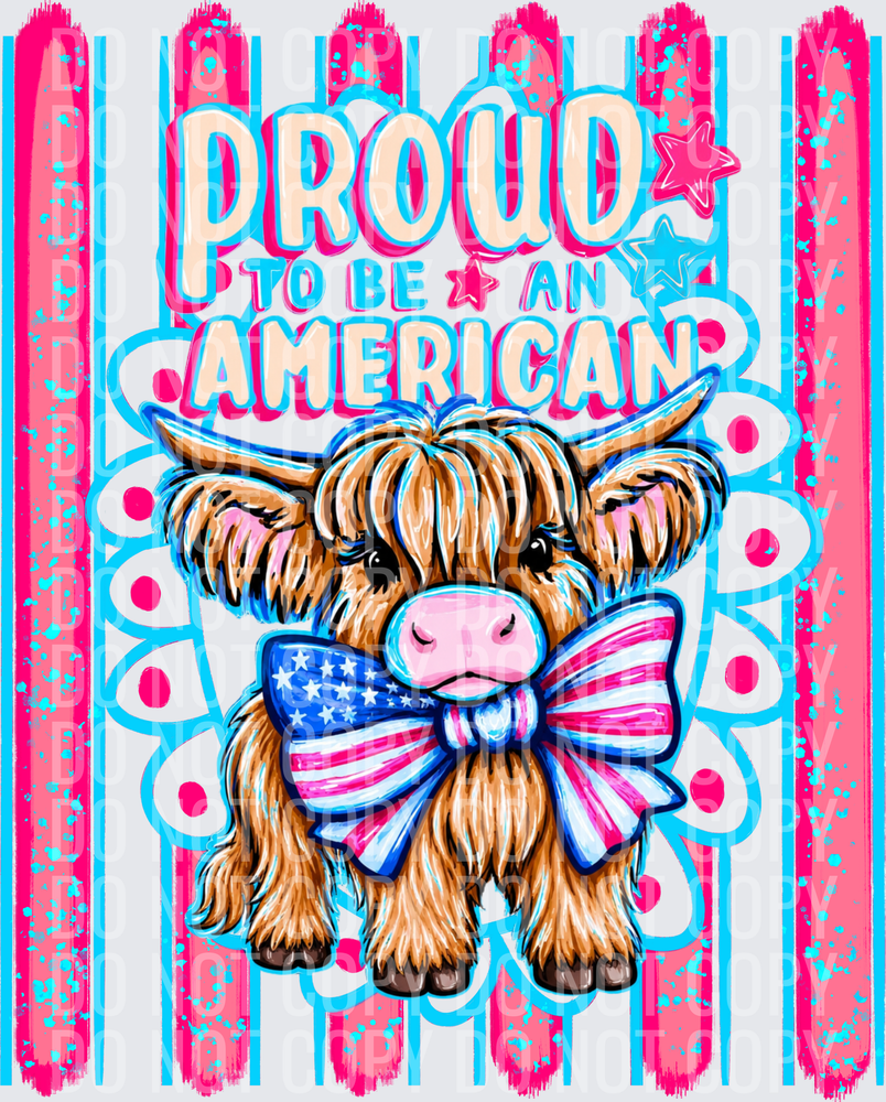 Proud To Be An American Highland Coquette Stripes