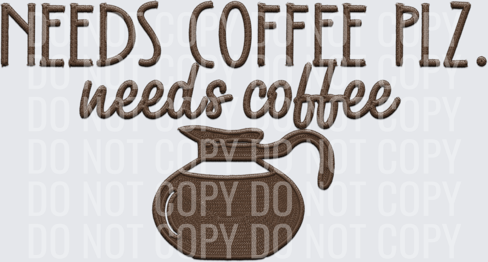 needs coffee plz faux emb