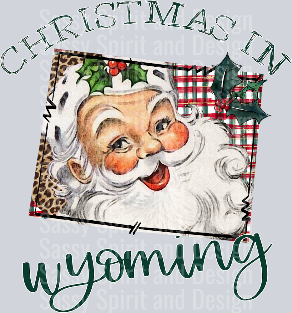 Christmas in State Santa State Set WYOMING