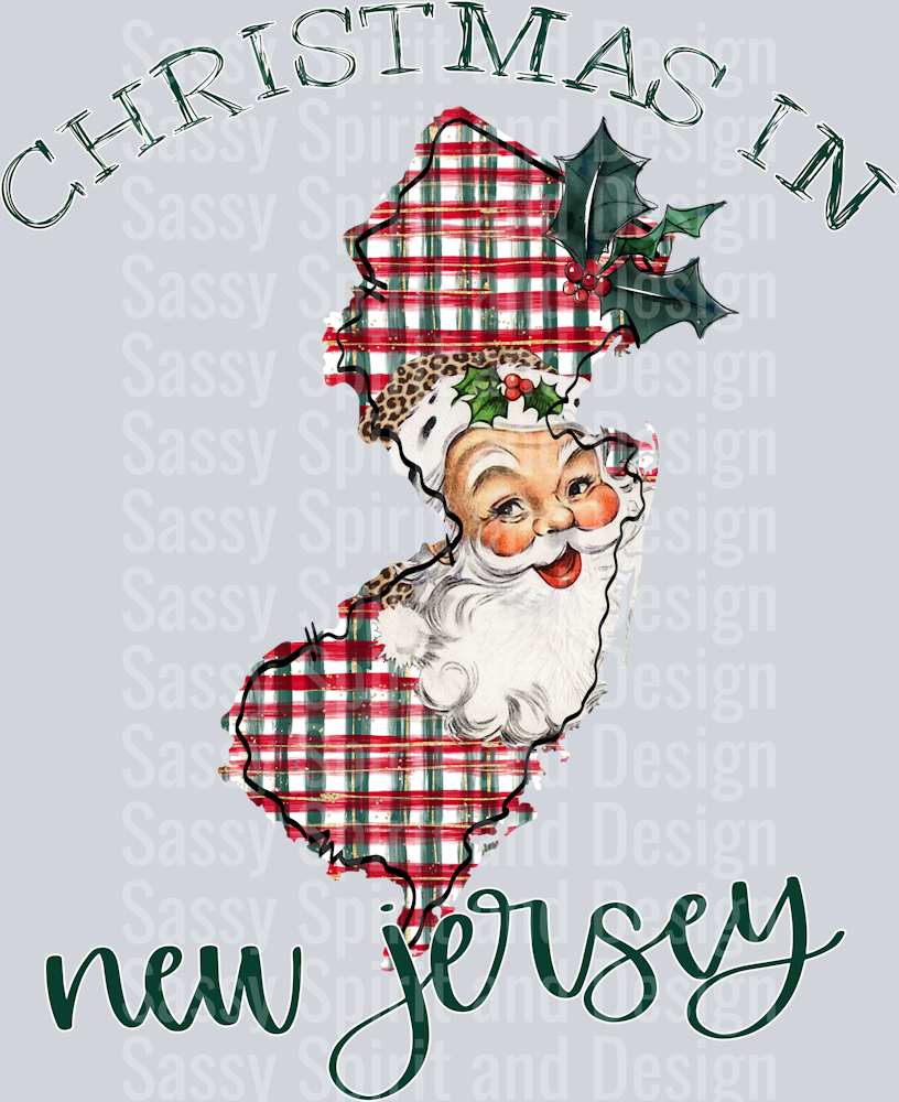 Christmas in State Santa State Set NEW JERSEY