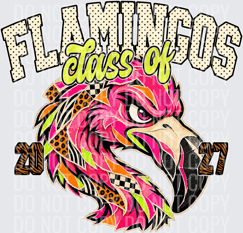 KayndiDesigns 10.26 Class of 2027 Bright Flamingos