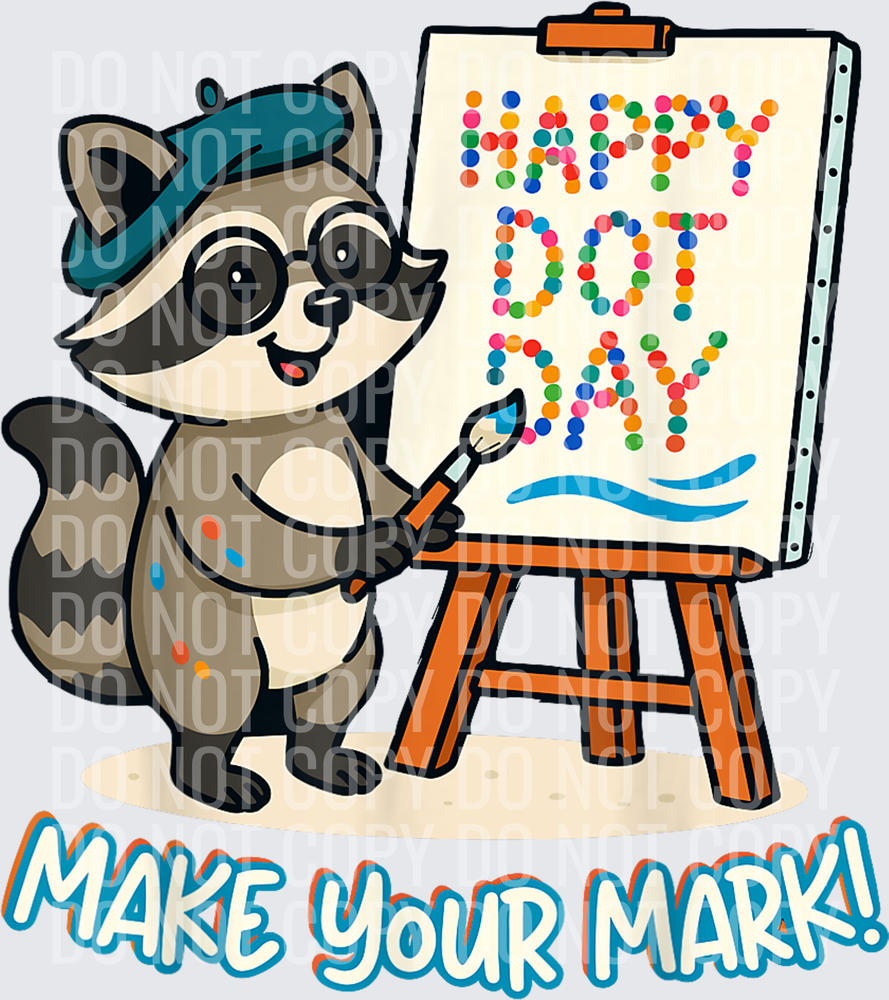 Happy-dot-Day-Raccoon-Artist-Make-Your-Mark-for-Girls-Kids-T-Shirt