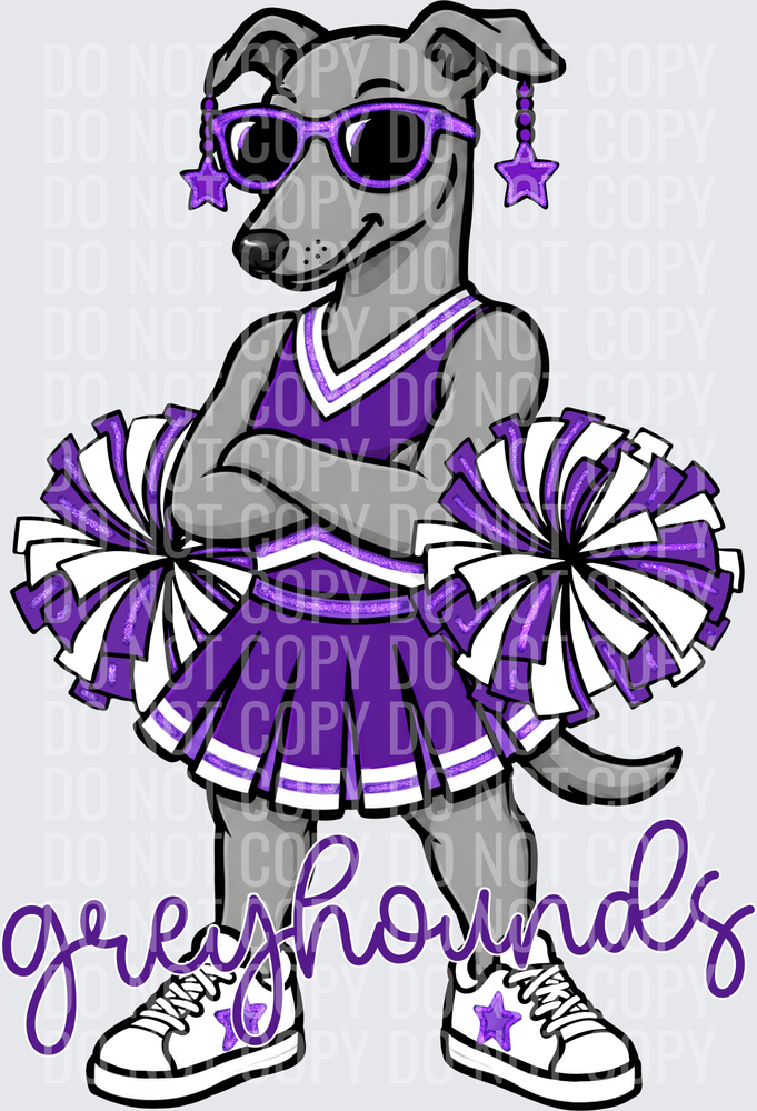 Greyhounds Cheer Purple