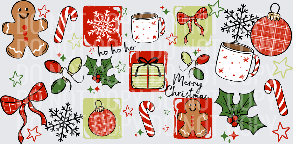 ho ho ho collage 16oz wrap
