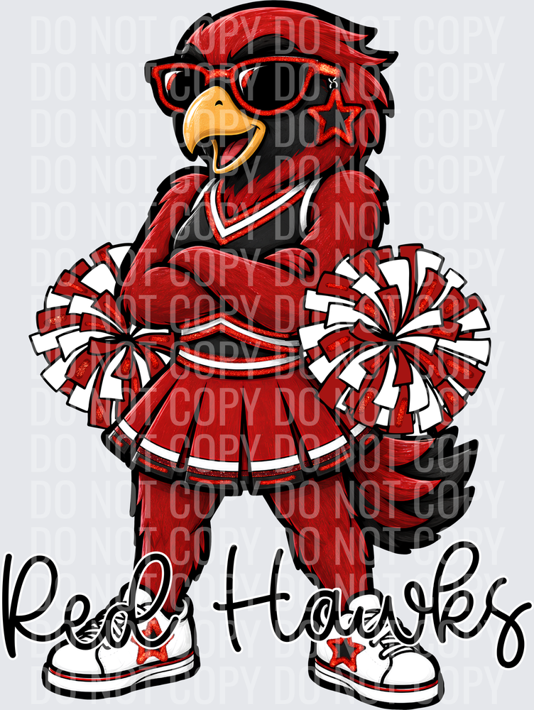 Red Hawks Cheer Red Black