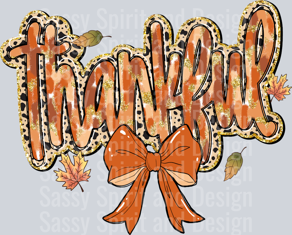 thankful glitter bow