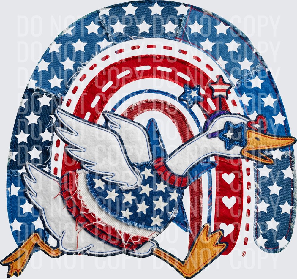usa rainbow goose faux patch hwds
