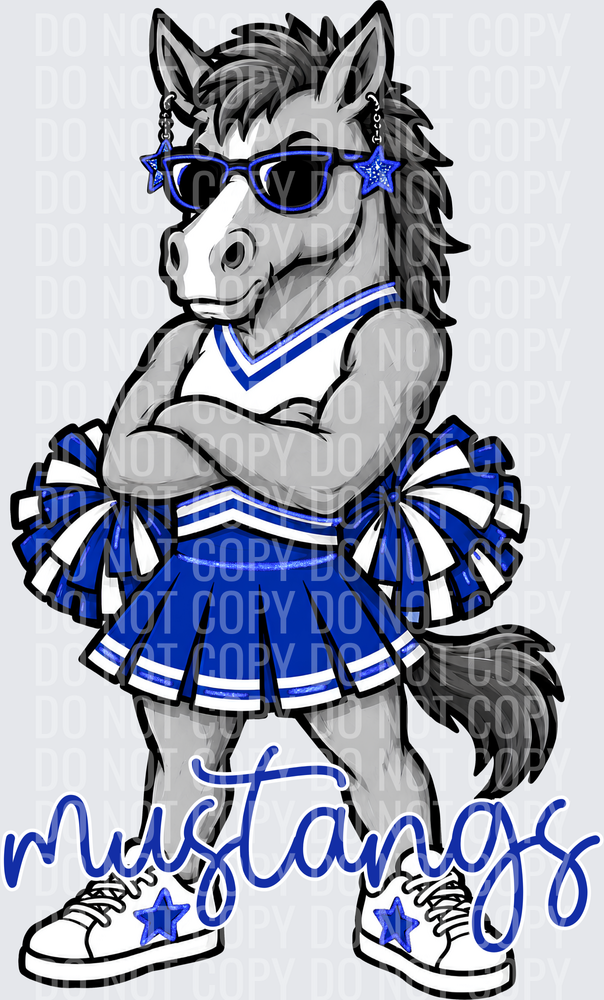 Mustangs Cheer Blue White