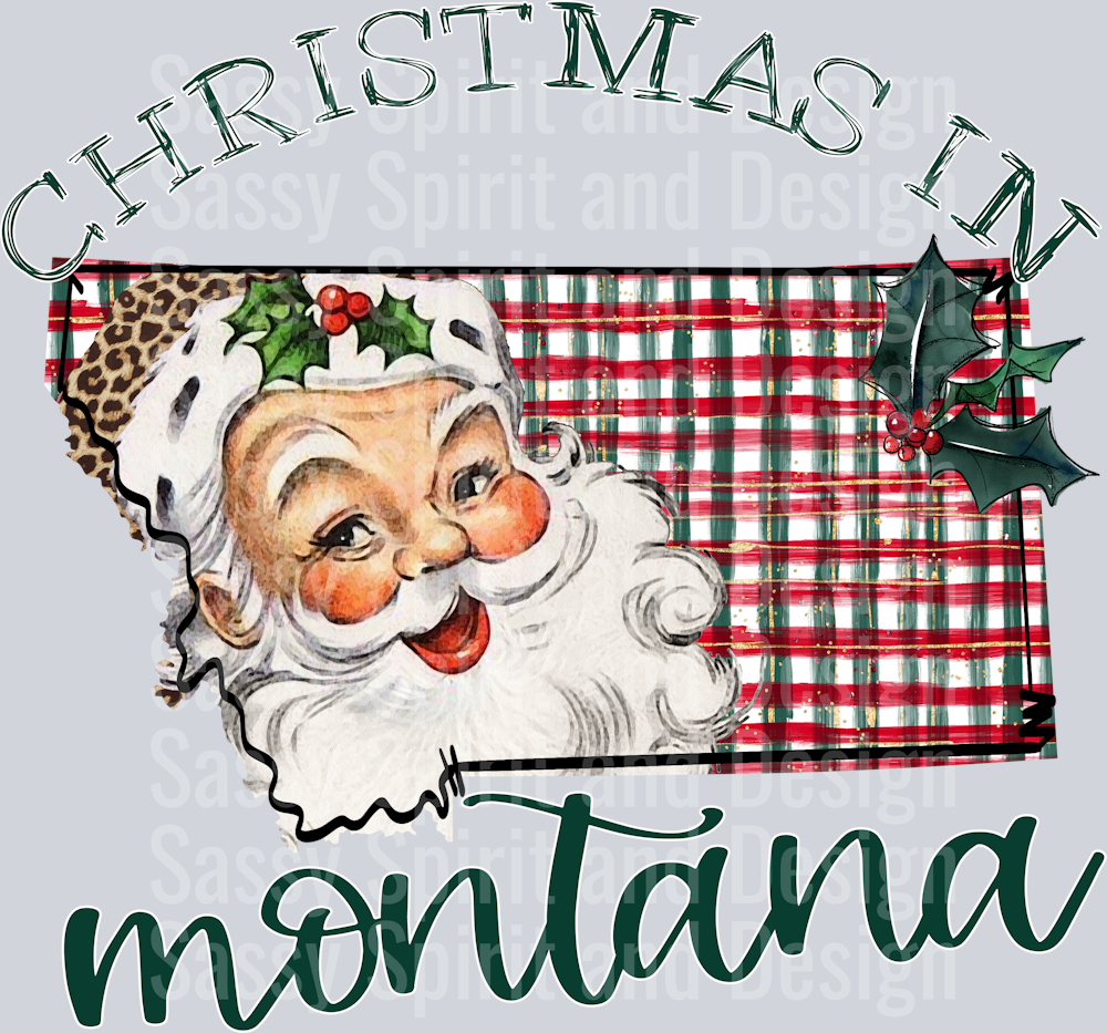 Christmas in State Santa State Set MONTANA
