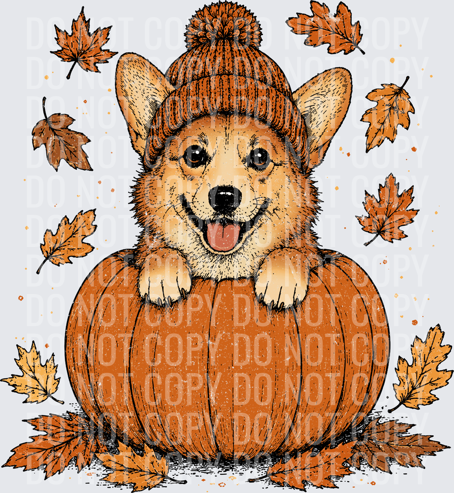 Corgi Pumpkin Peeker