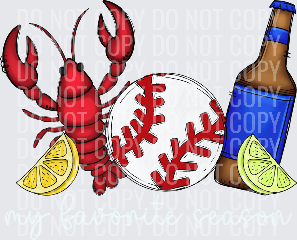 Baseball crawfish my favorite season white