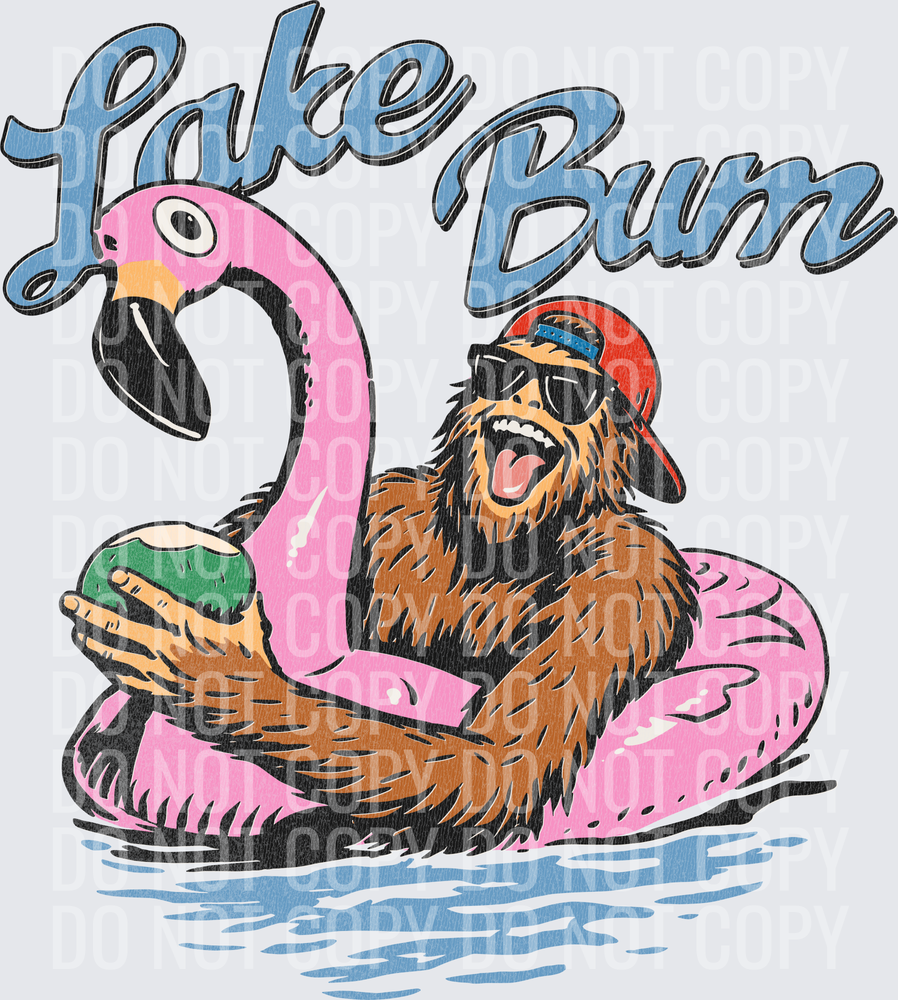 Lake-Bum-Bigfoot-Funny-Flamingo-Float-Summer-Distressed