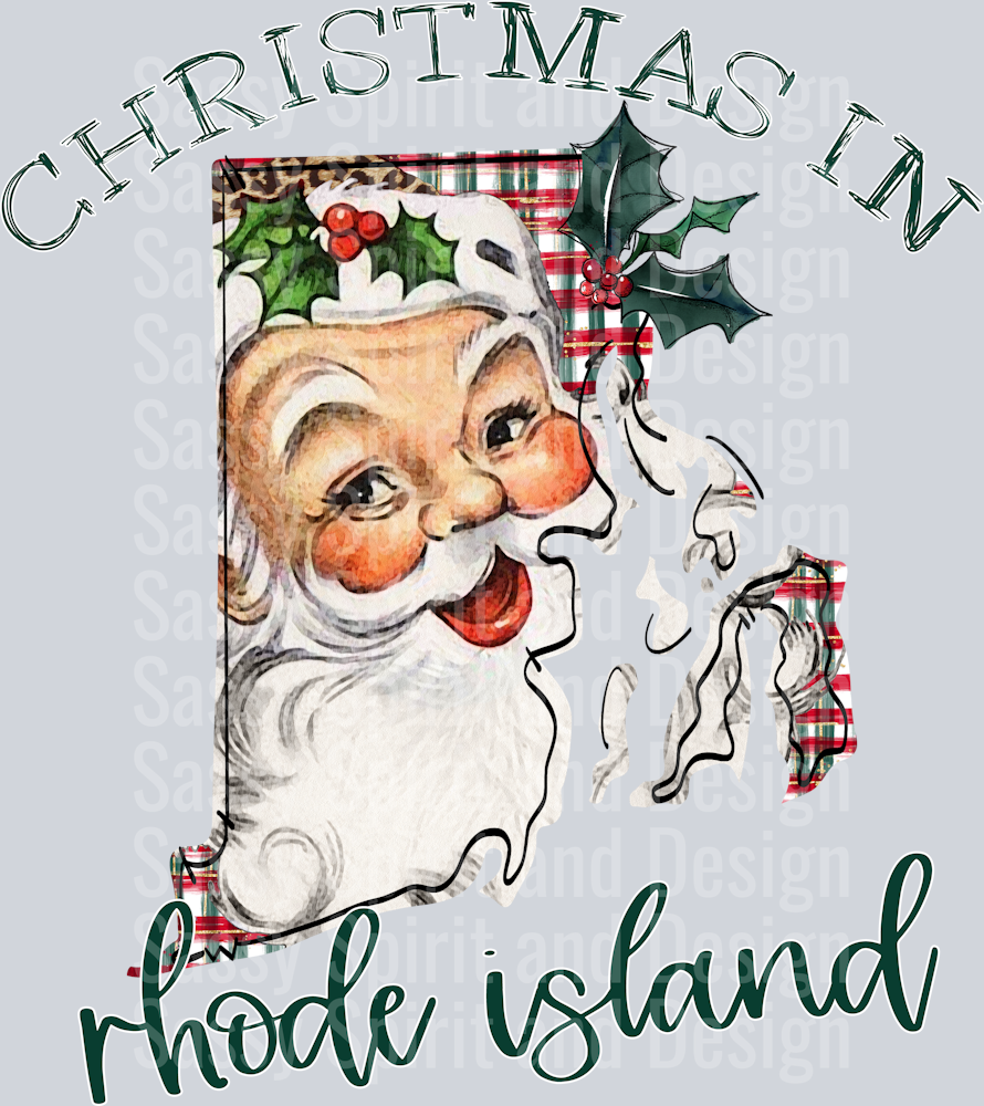 Christmas in State Santa State Set RHODE ISLAND