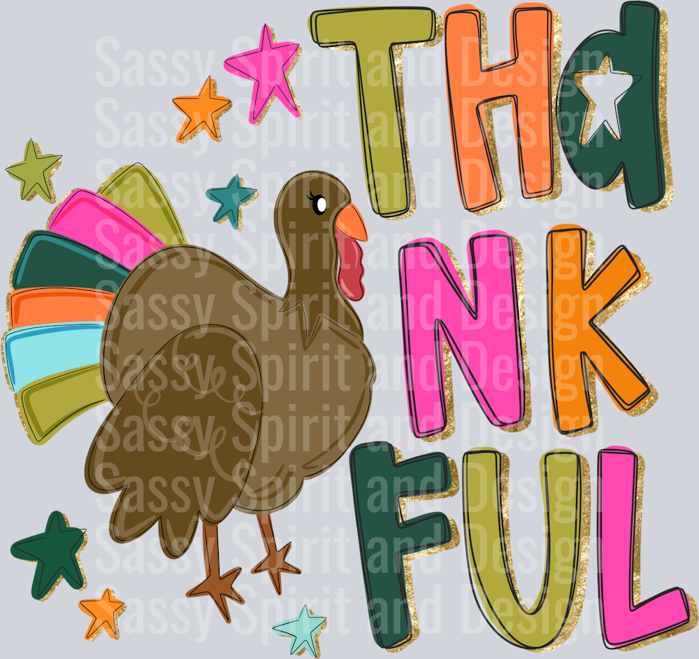 neon star thankful turkey lighter