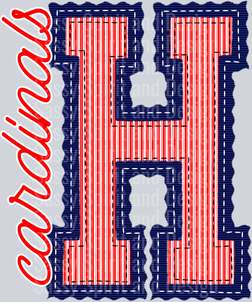 H CARDINALS NAVY RED SEERSUCKER