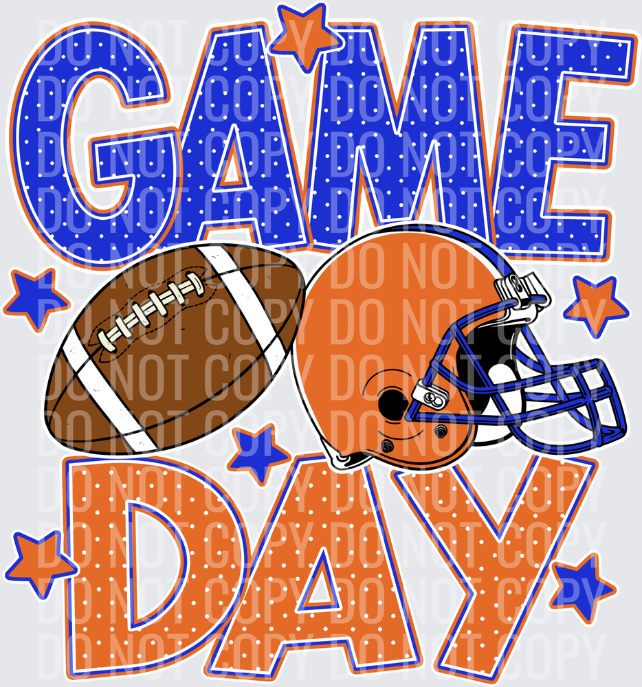 Blue Orange Game Day Football