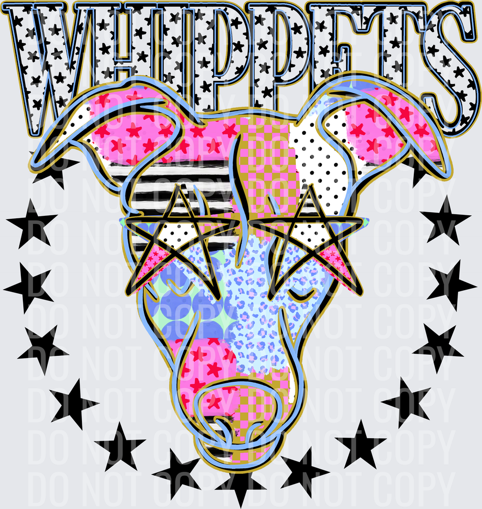 KayndiDesigns 09.26 Patchwork Varisty Stars Whippets