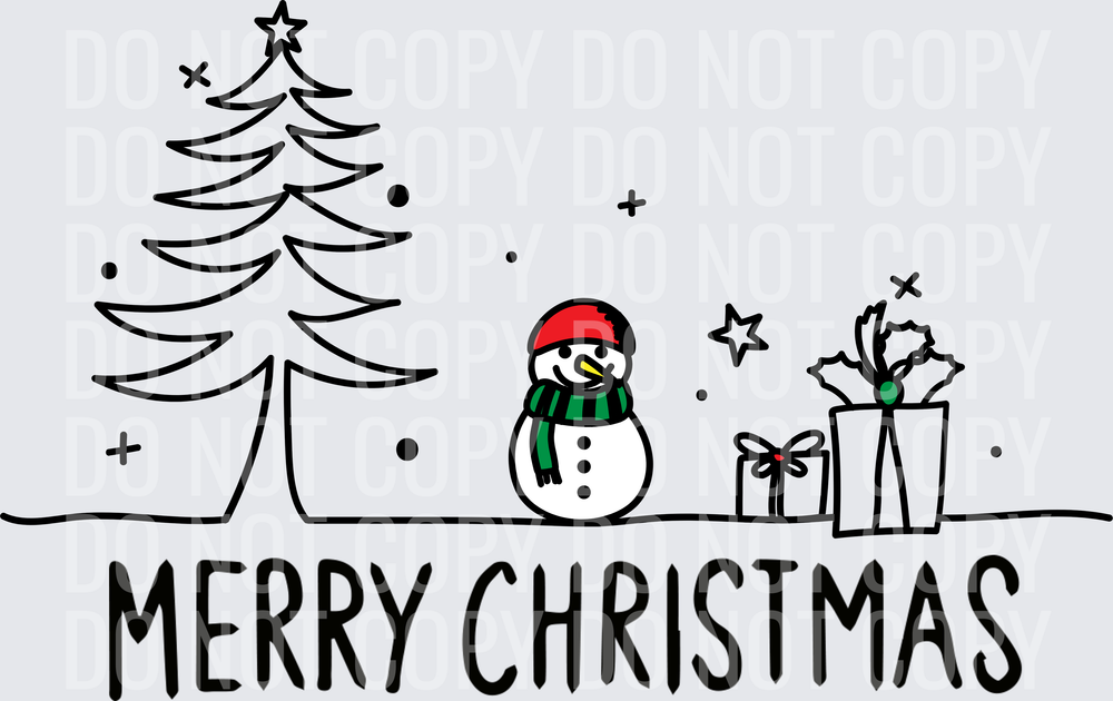 merry christmas line drawing hwds