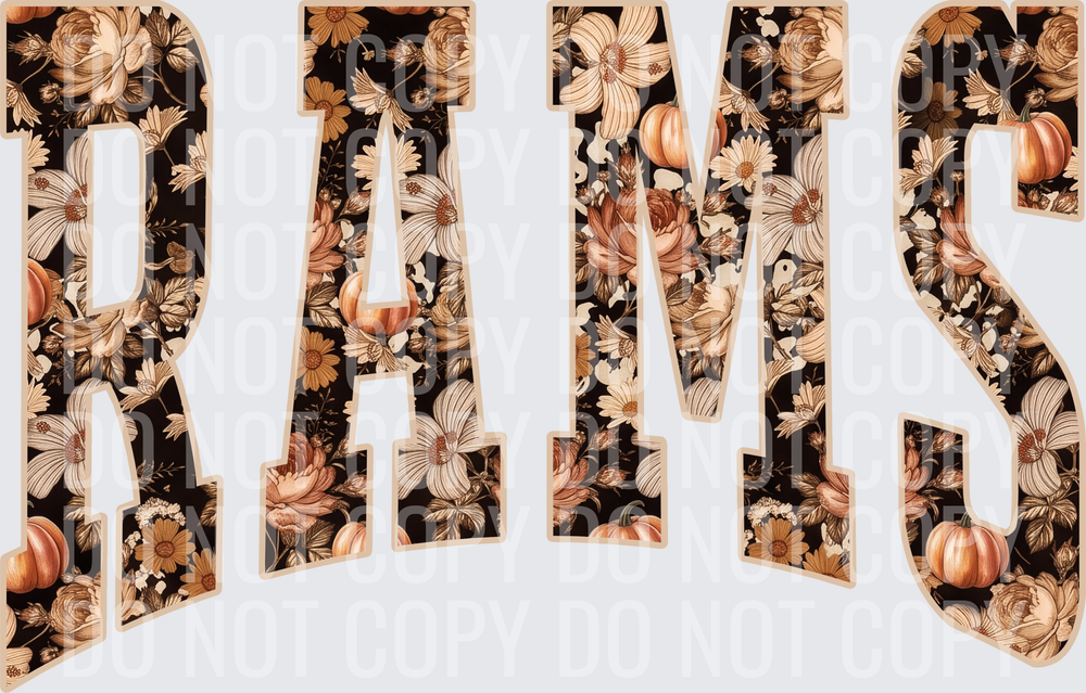 Fall Floral Pumpkin Rams