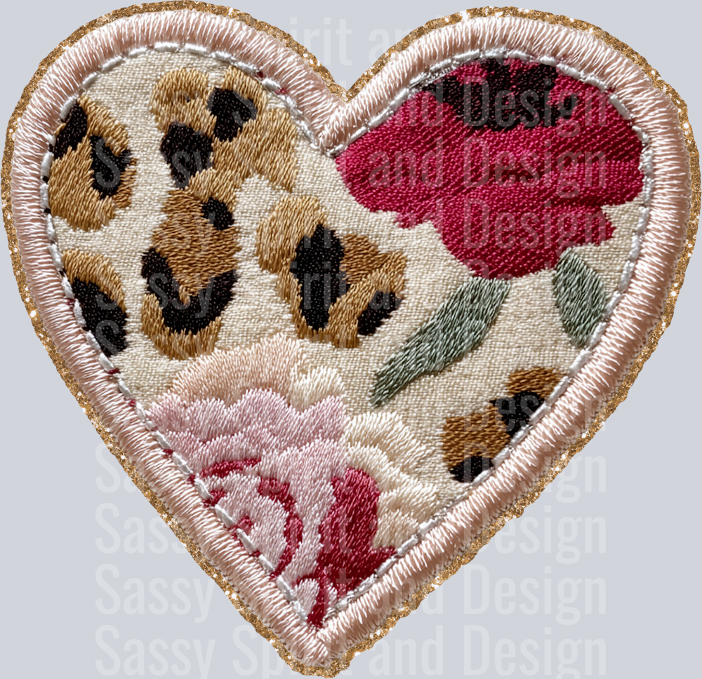 XO XO FAUX APPLIQUE HEART 1