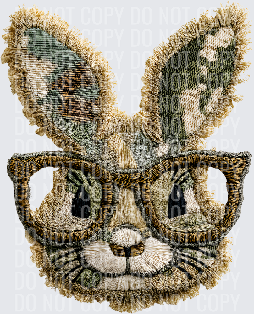 CAMO BUNNY FAUX EMBROIDERY