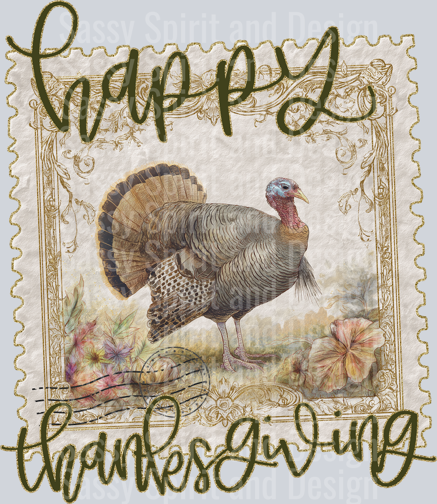 HAPPY THANKSGIVING POSTAGE STAMP