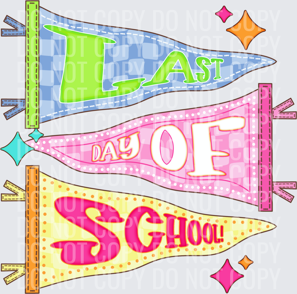 Last day of school flags